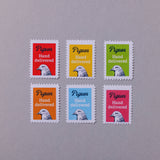 Counter-top box of Pigeon stamps