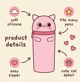 Pencil Case - Pink Cat