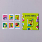 Counter-top box of Pigeon stamps