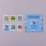 Counter-top box of Pigeon stamps