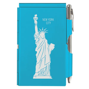 Flip Note - NY - Bright Blue Statue of Liberty