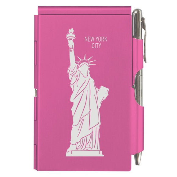 Flip Note - NY - Bright Pink Statue of Liberty
