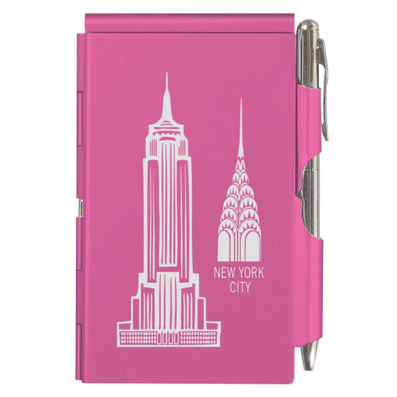 Flip Note - NY - Bright Pink Empire & Chrysler