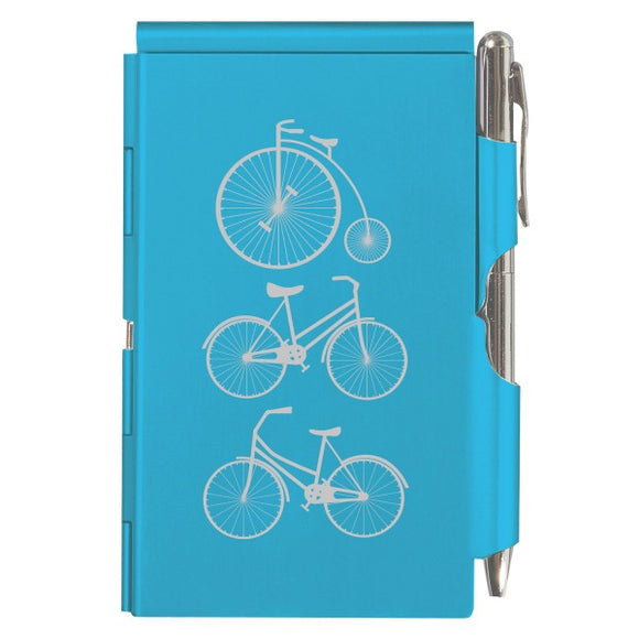 Flip Note - Bright Blue Bicycles