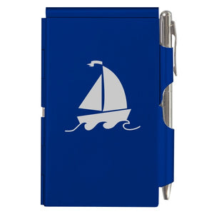 Flip Note - Royal Blue Sailboat