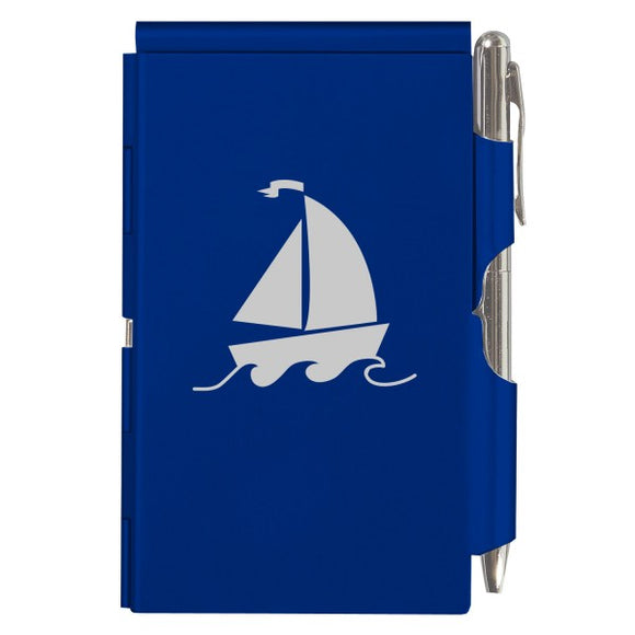 Flip Note - Royal Blue Sailboat