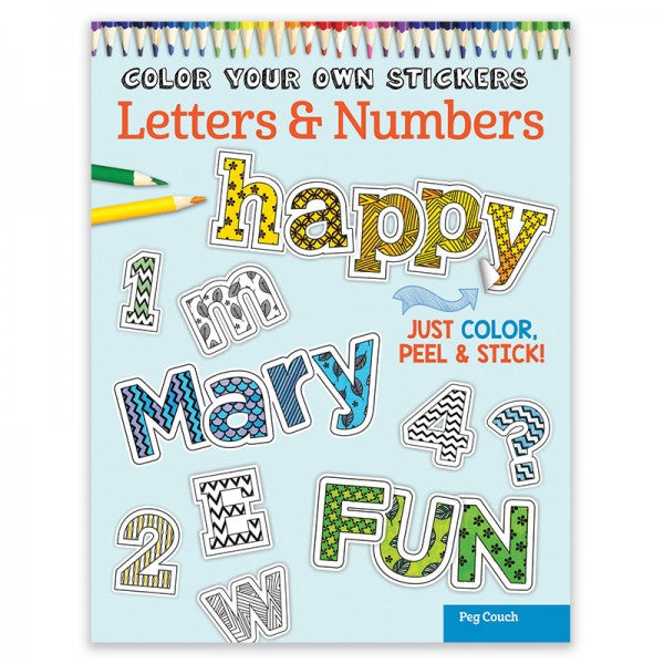 Color Your Own Stickers - Letters and Numbers – Wellspring Gift